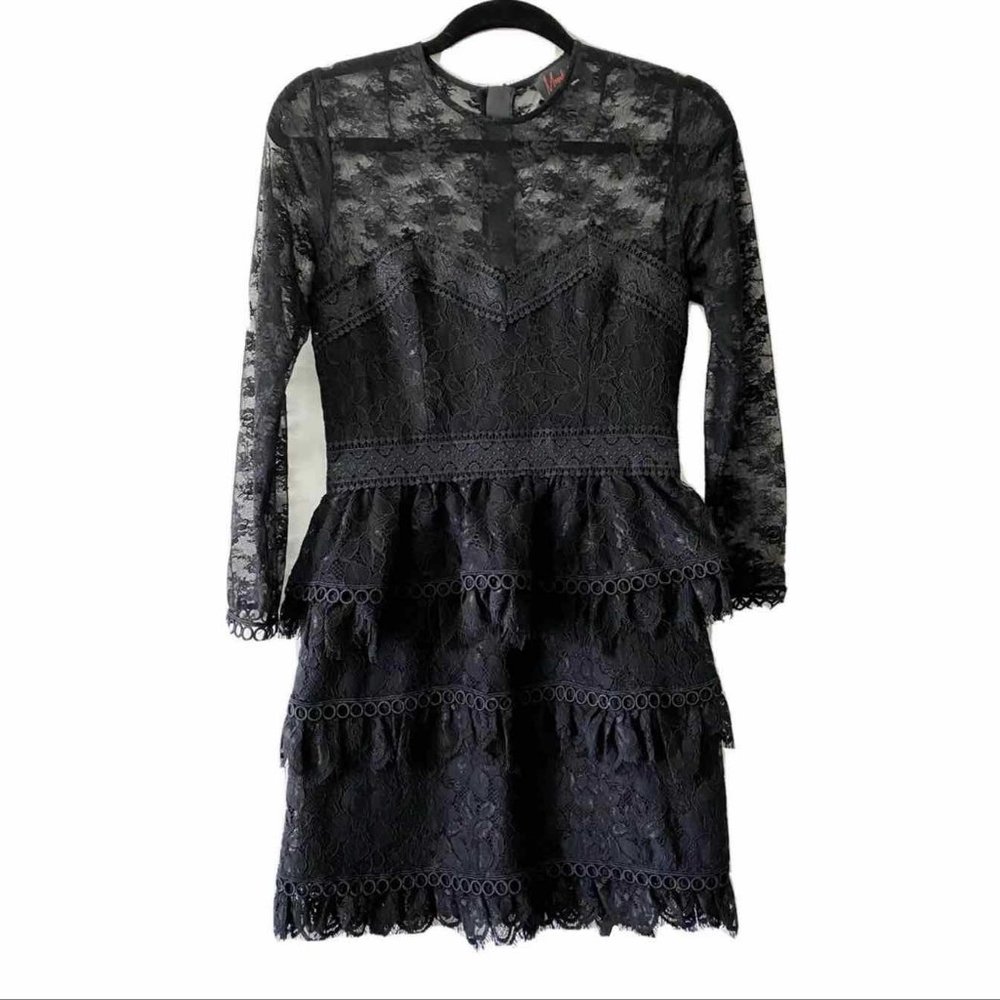 The Kooples, Black Lace Cocktail Dress, New Never